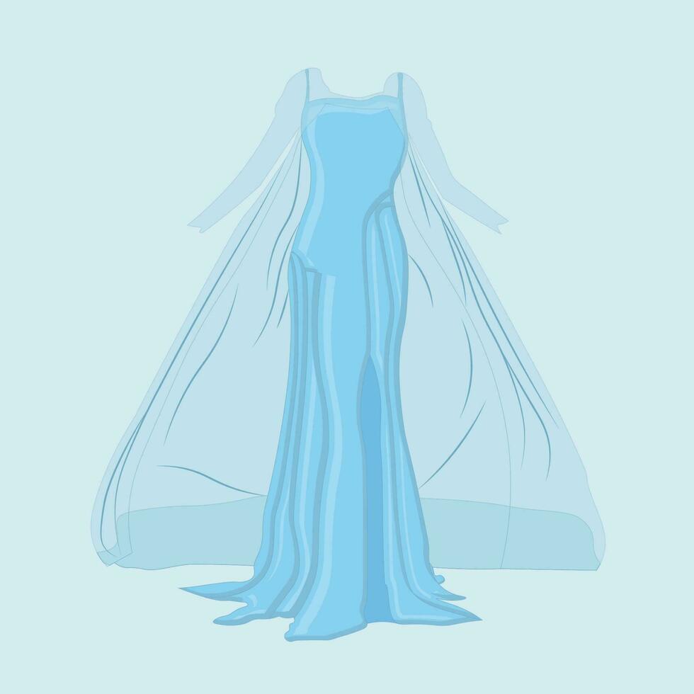 Simple Blue Dress vector Illustration