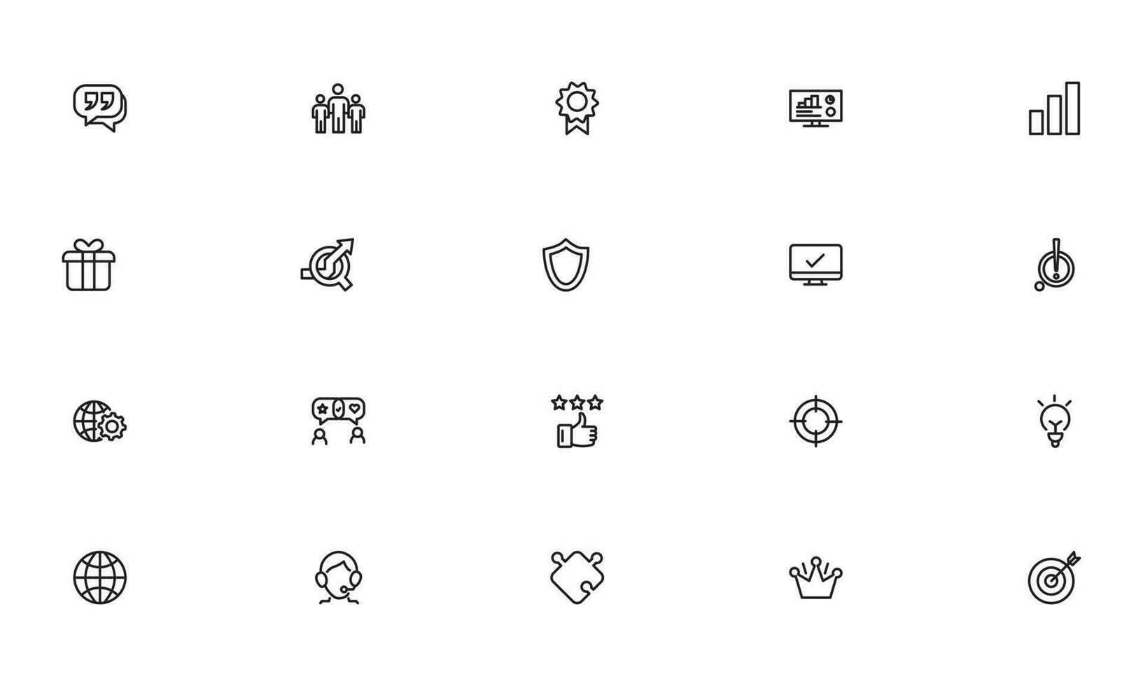 SEO and promotion line icons collection. Thin outline icons pack vector