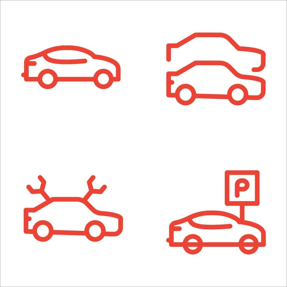 set line icon  service car vector