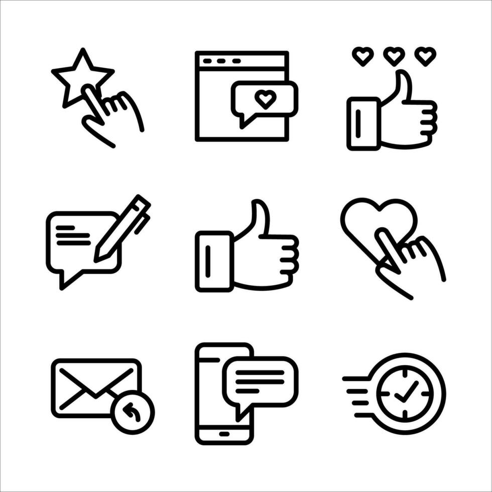 set line icon customer feedback vector