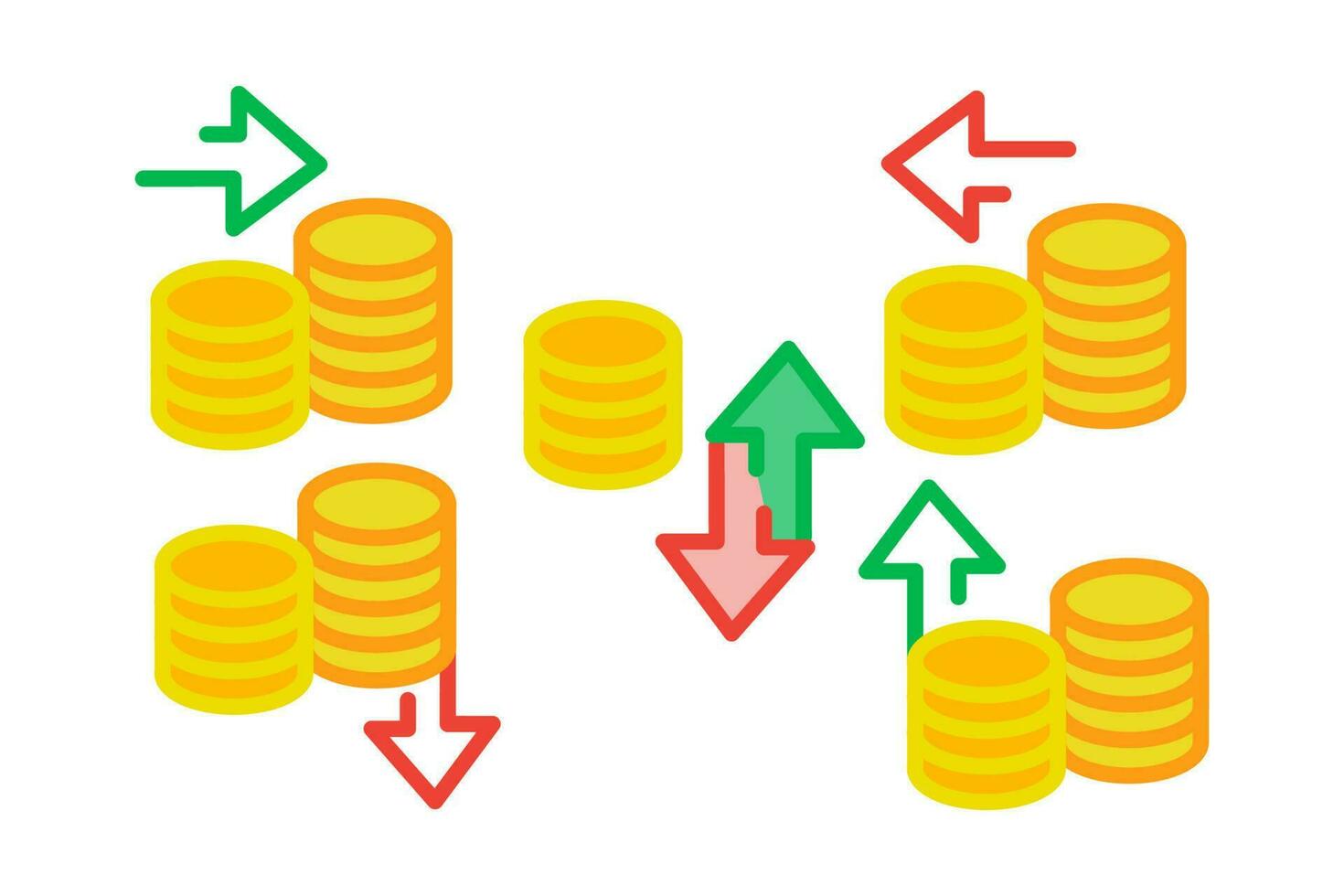 vector illustration icon coin cryptocurrency finance, business flat design