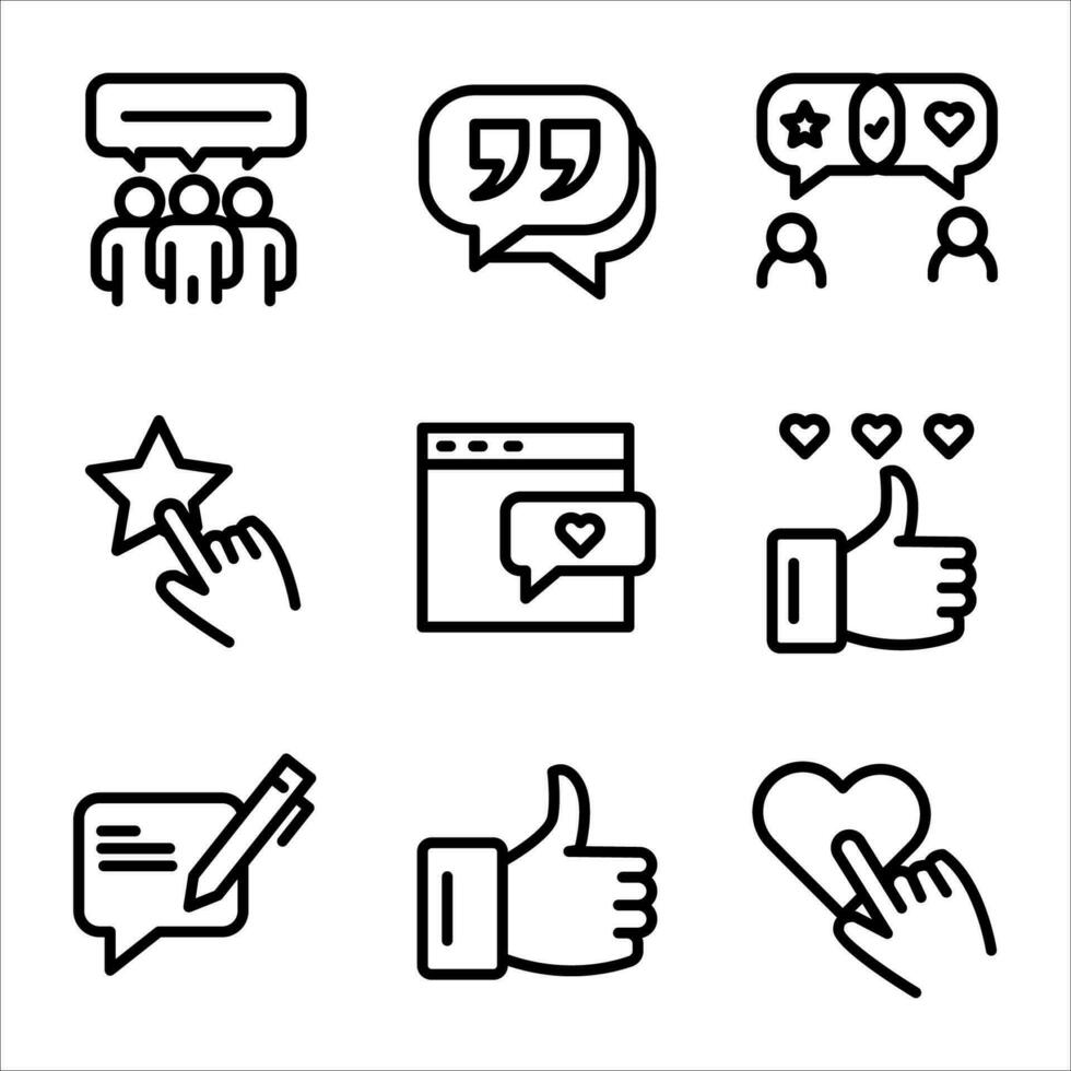 set line icon customer feedback vector