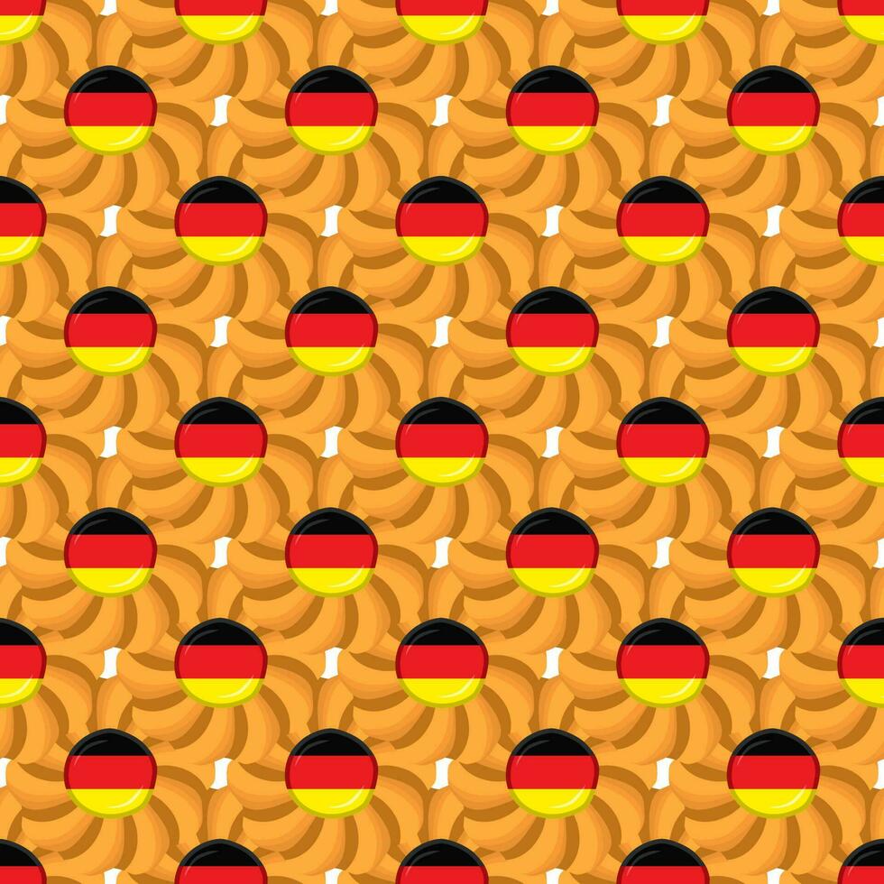 Pattern cookie with flag country Germany in tasty biscuit vector