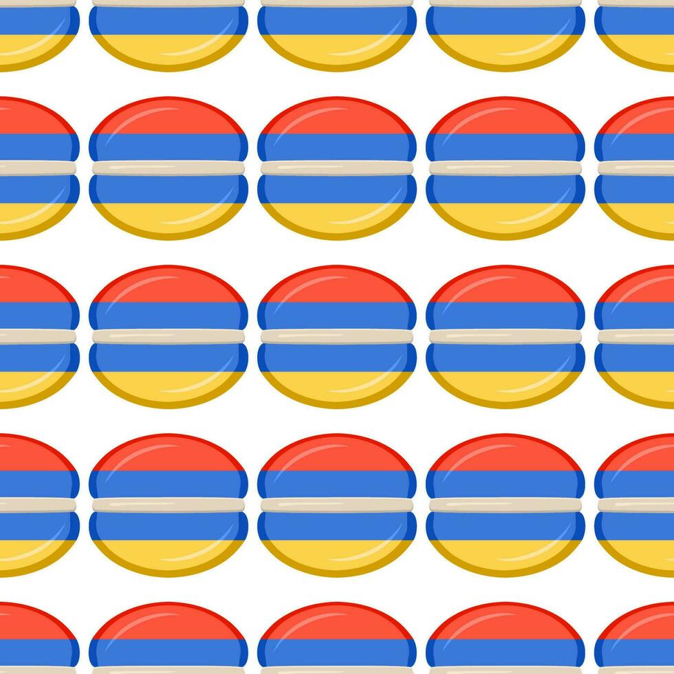 Pattern cookie with flag country Armenia in tasty biscuit vector