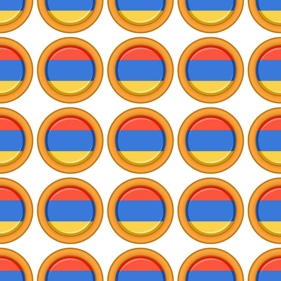 Pattern cookie with flag country Armenia in tasty biscuit vector