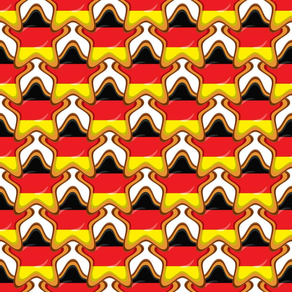 Pattern cookie with flag country Germany in tasty biscuit vector