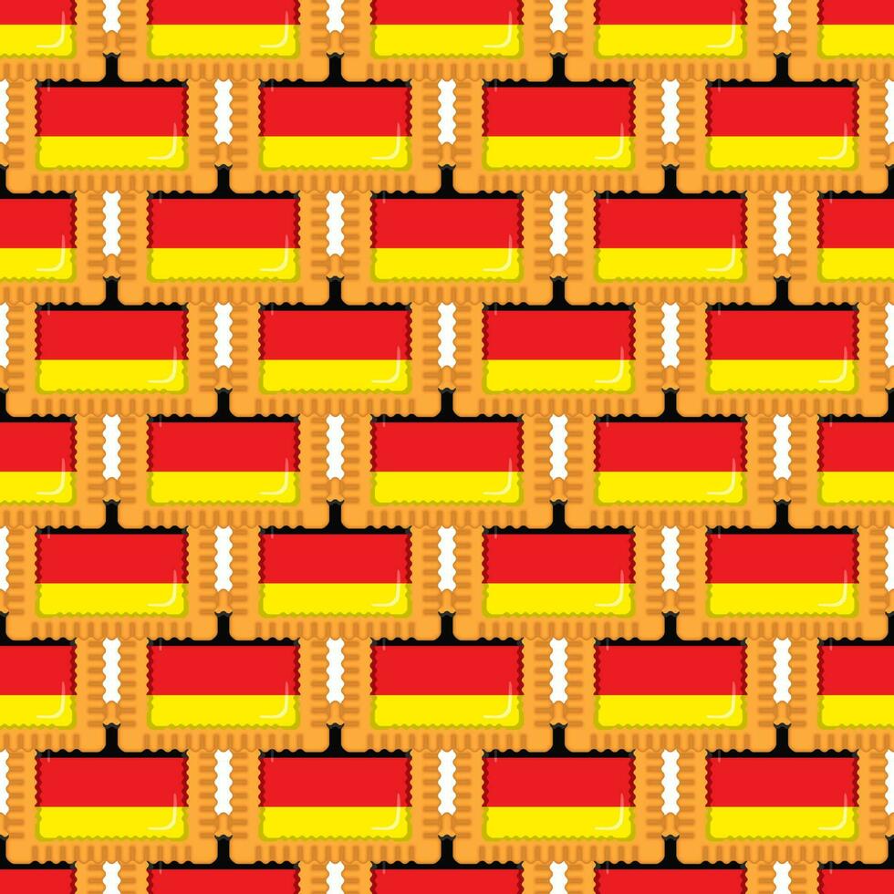 Pattern cookie with flag country Germany in tasty biscuit vector