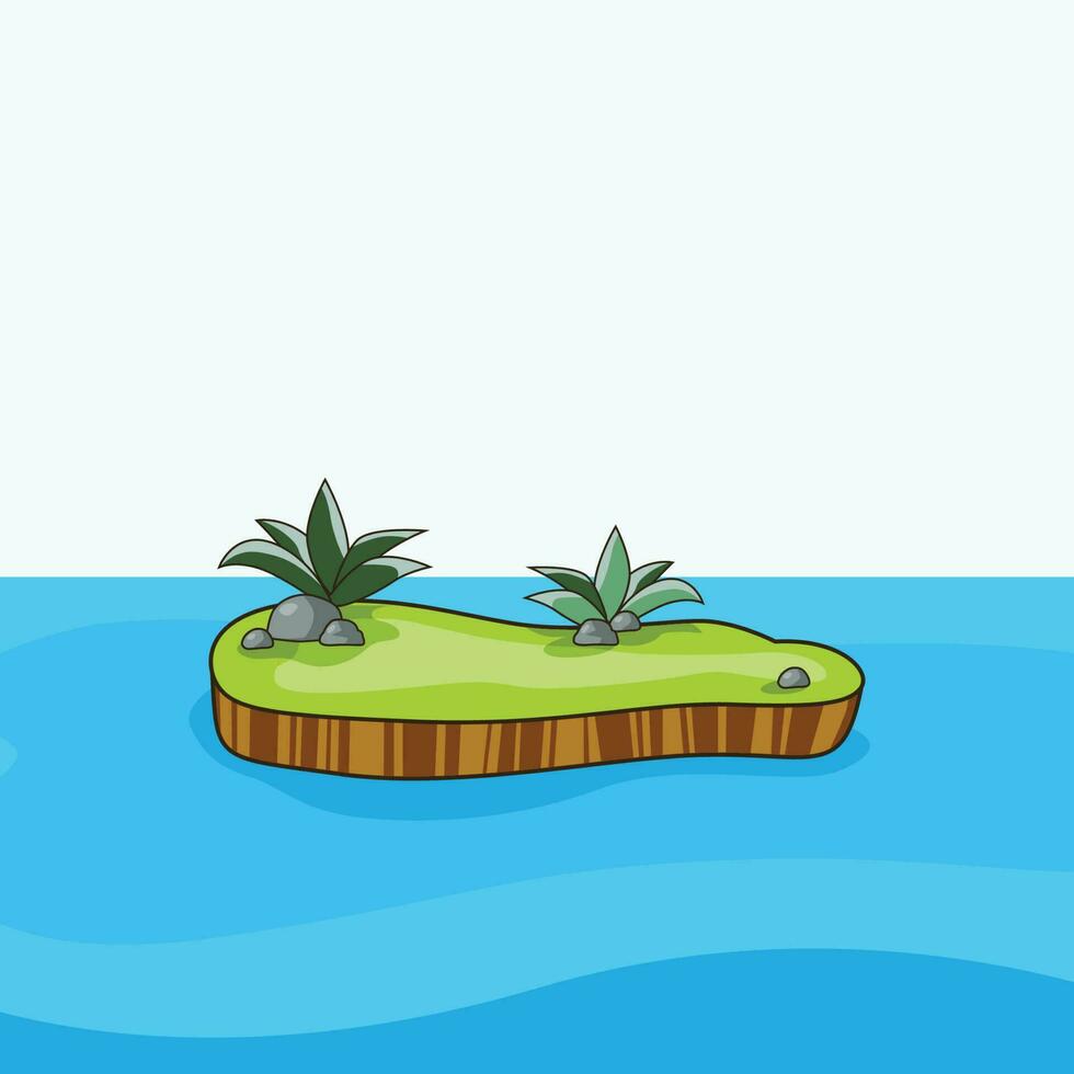 Three views of islands on white background illustration vector