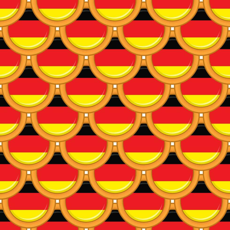 Pattern cookie with flag country Germany in tasty biscuit vector