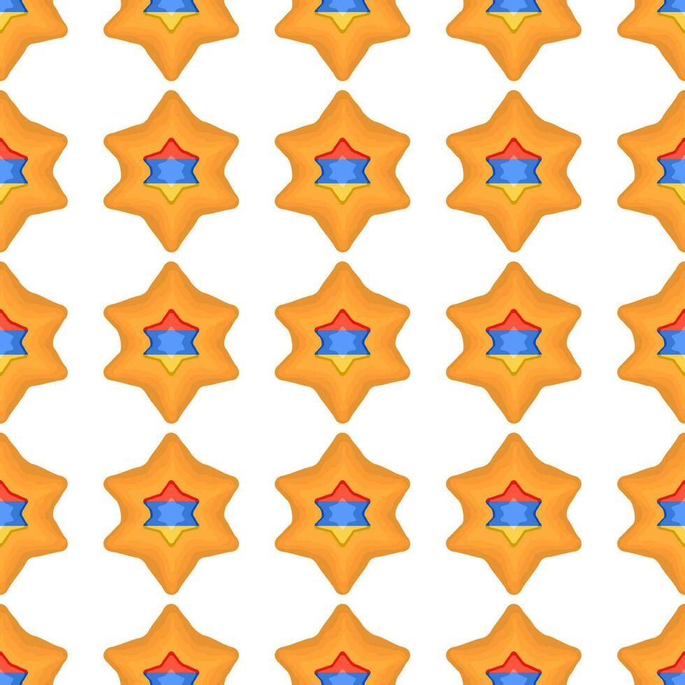 Pattern cookie with flag country Armenia in tasty biscuit vector
