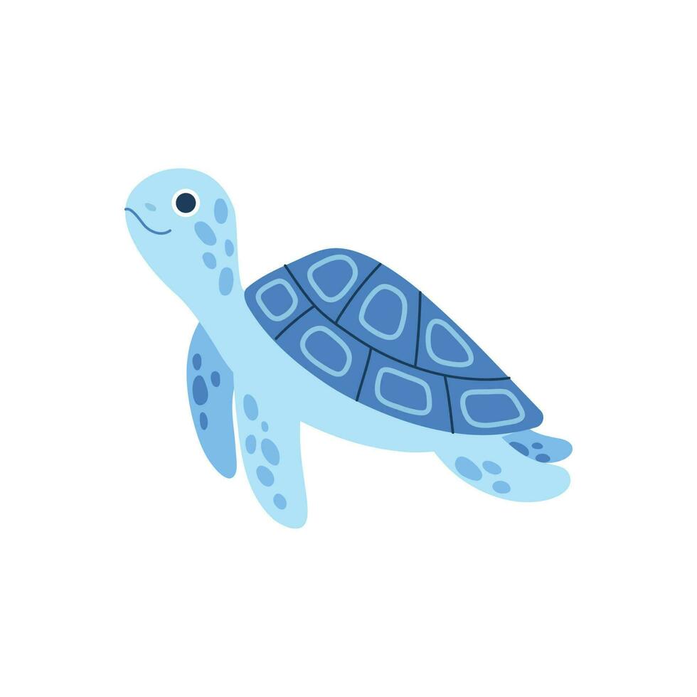 Vector illustration of a sea turtle on white background.