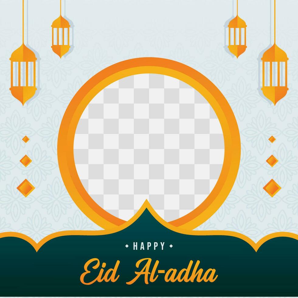 frame background islami template design with an Islamic theme, to celebrate Eid Adha, Eid Fitr, Islamic events vector
