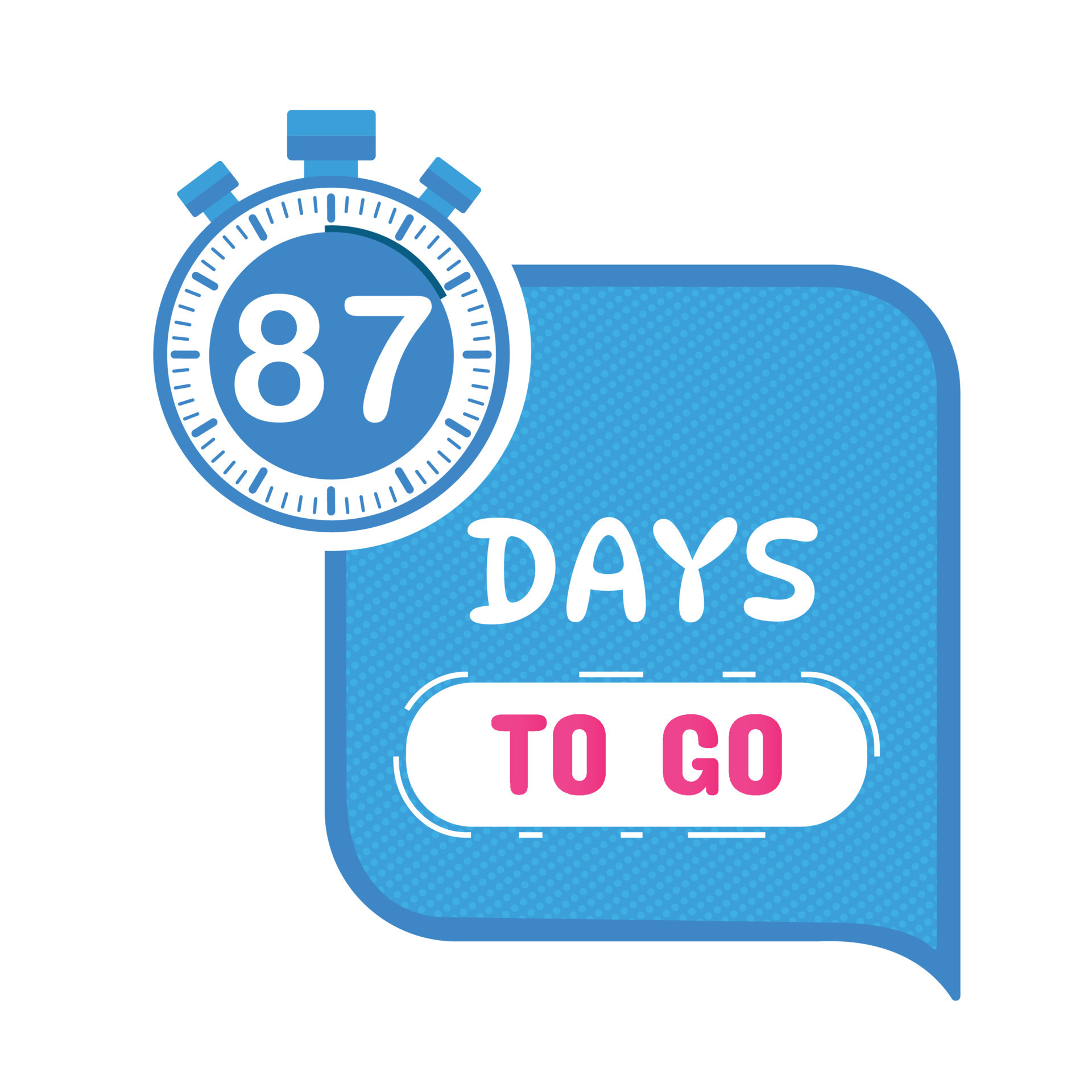 87 days to go countdown timer design clock icon 23913474 Vector Art at Vecteezy