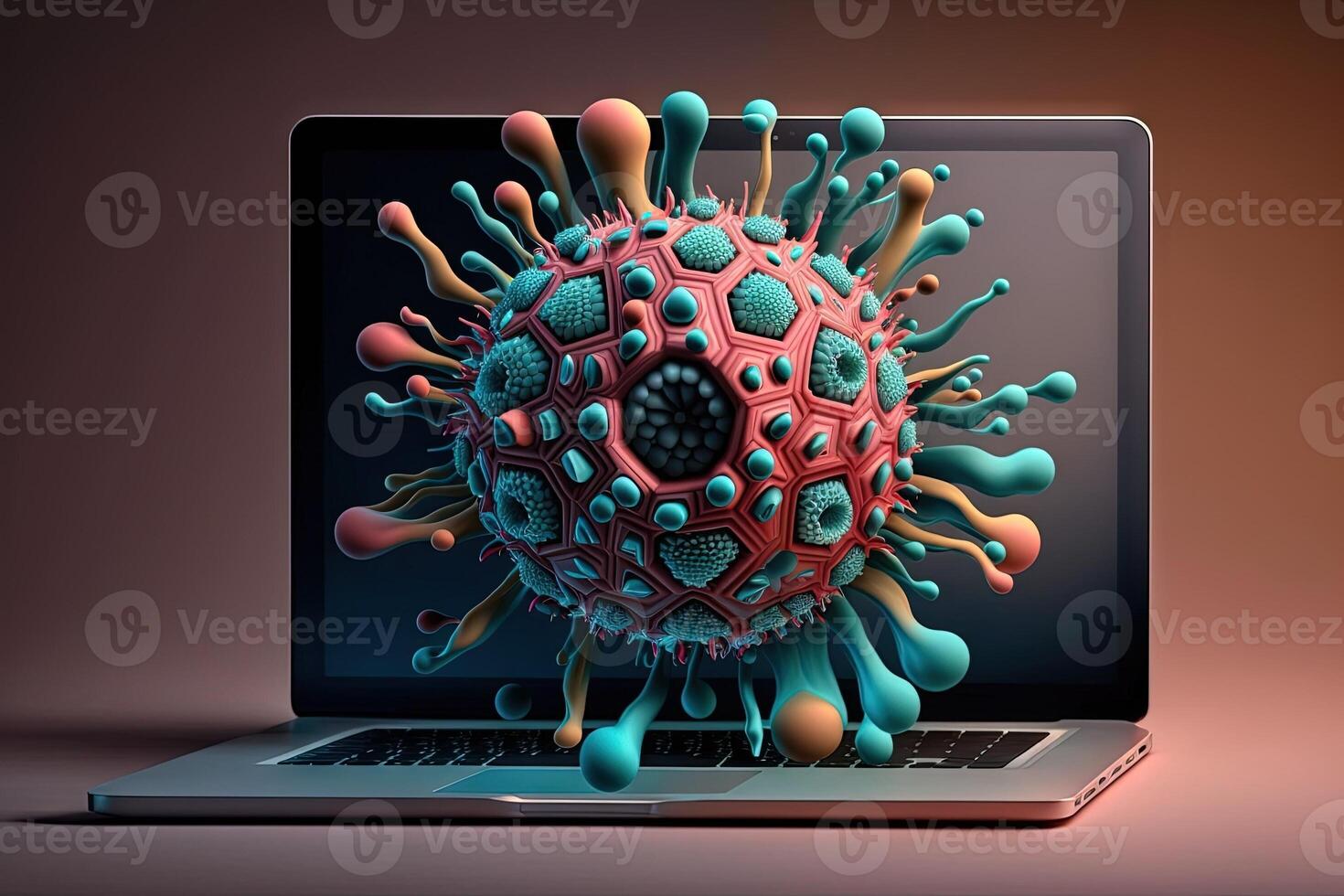 Abstract Concept of Hacker Attack, Virus Infected Software, Dark Web and Cyber Security illustration photo