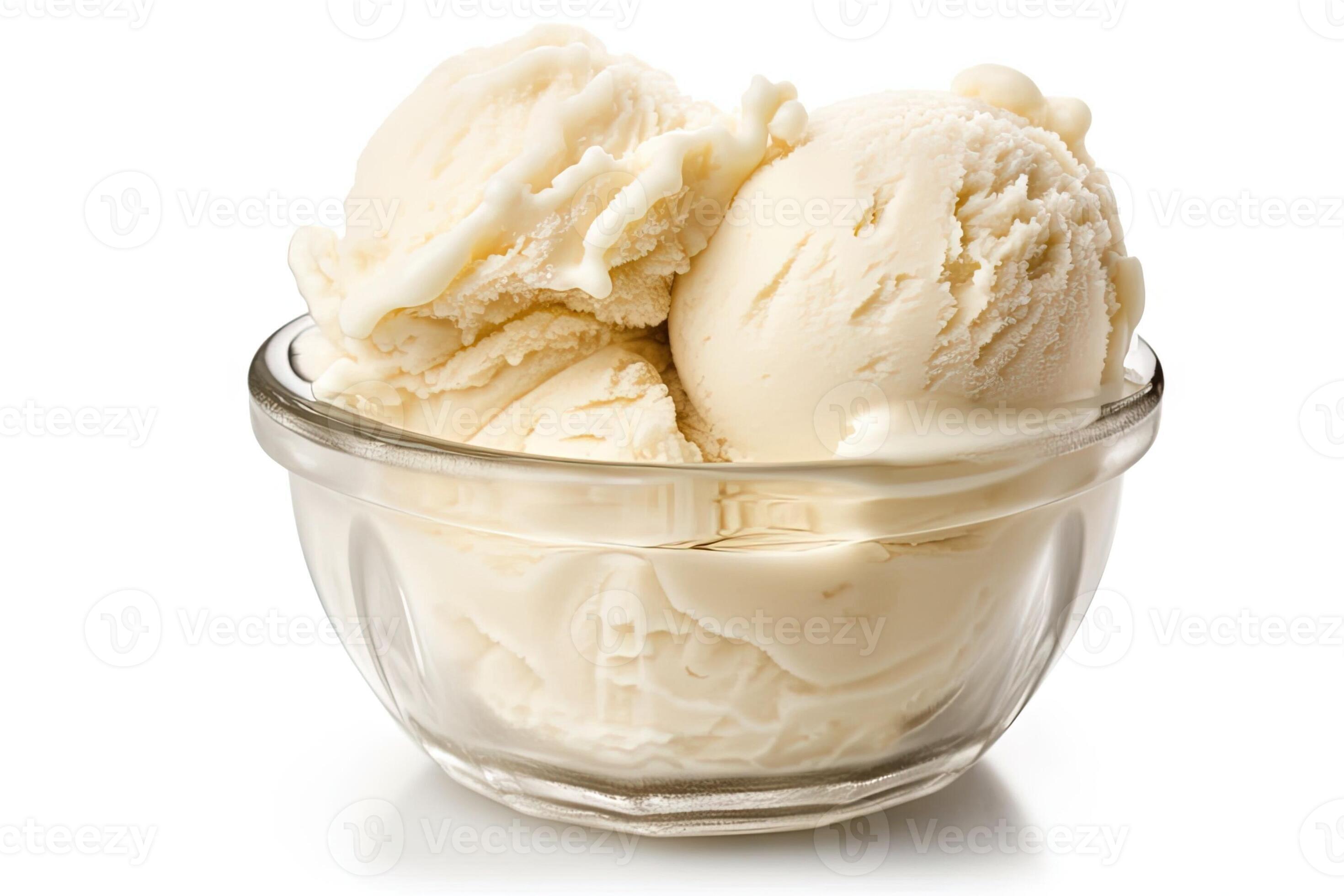 Scoop of cream ice cream isolated on white background illustration