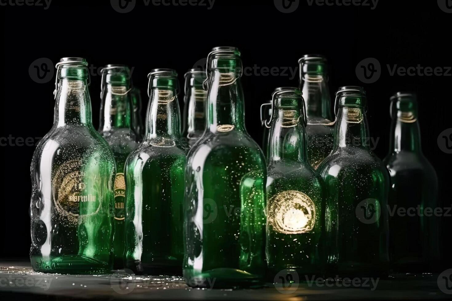 glass bottle exploding illustration generative ai 23913920 Stock Photo