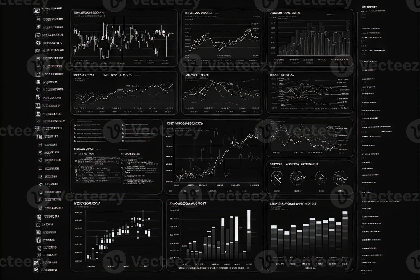 Abstract Business chart with trend line graph and stock numbers illustration photo