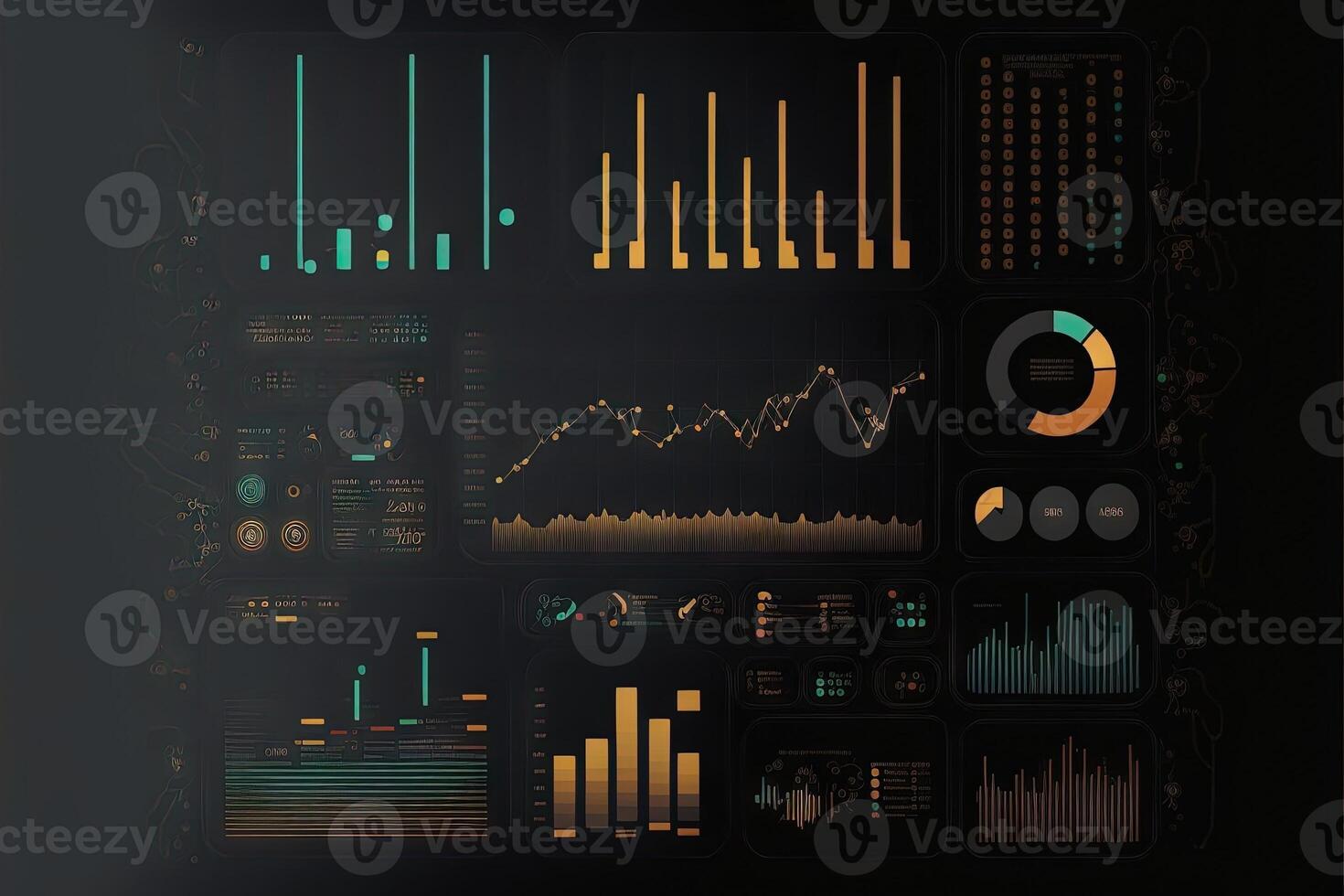 Abstract Business chart with trend line graph and stock numbers illustration photo