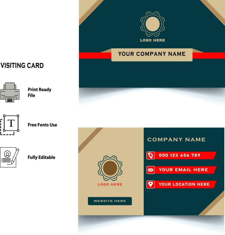 business card template design vector