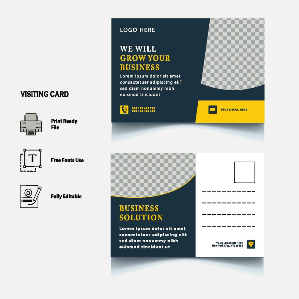 creative postcard design template vector