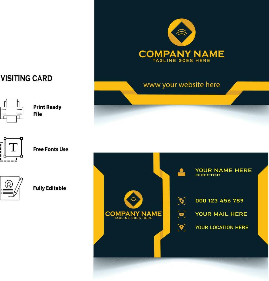 business card template design vector