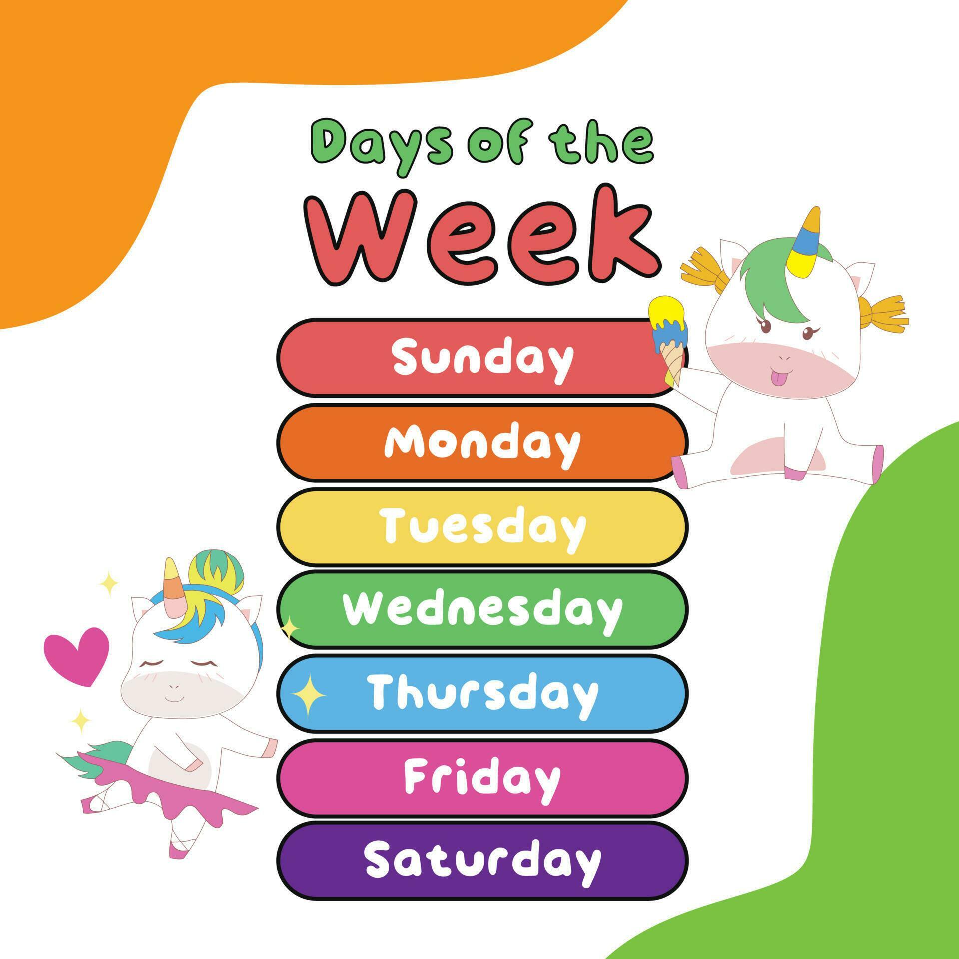 Days of the week poster for children. Learning about days. Vector illustration file. 23914072