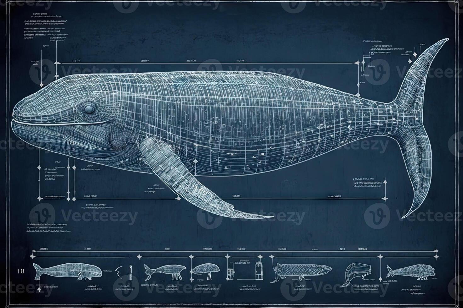 Whale blueprint illustration photo