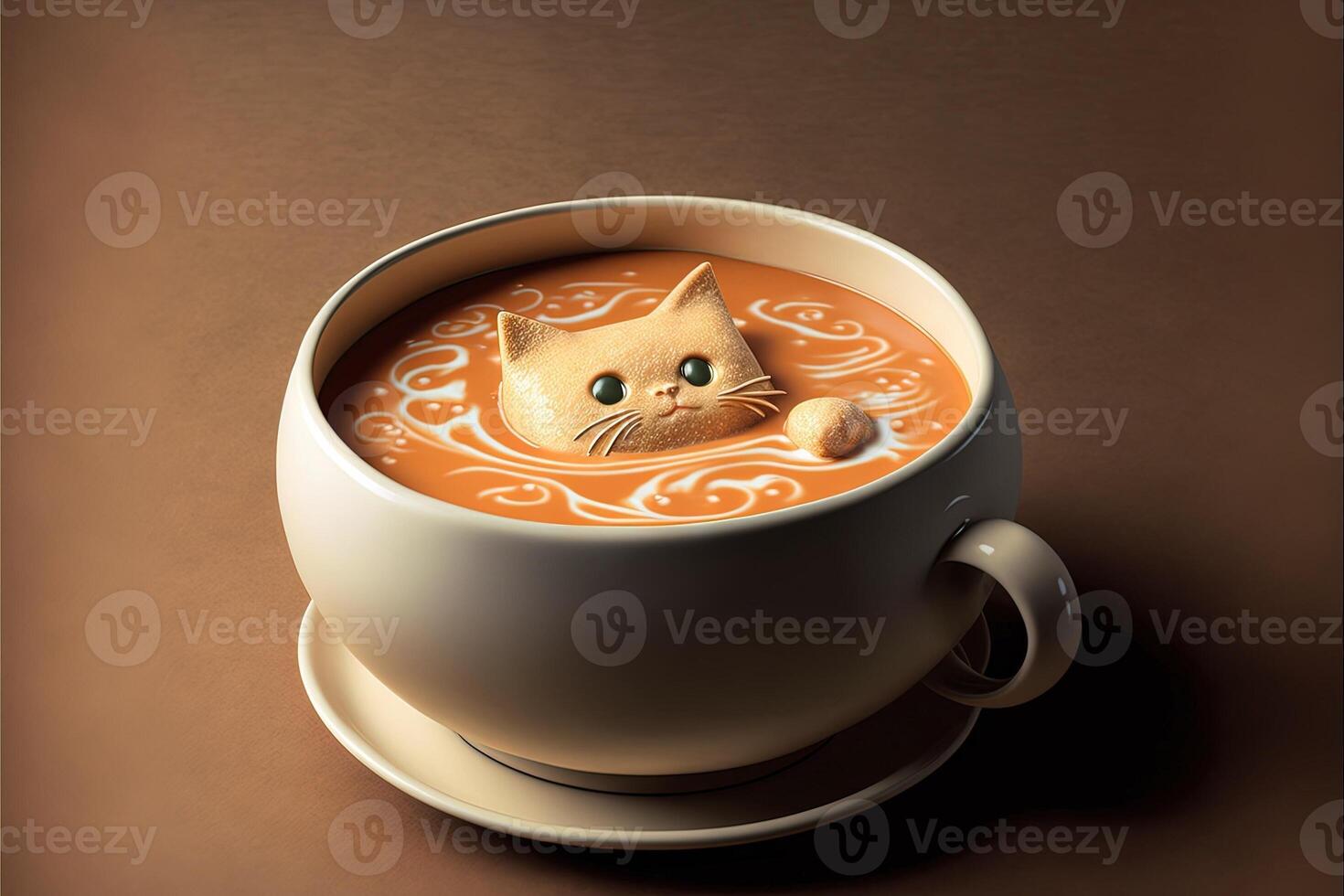 Cat shape soup Bowl illustration photo