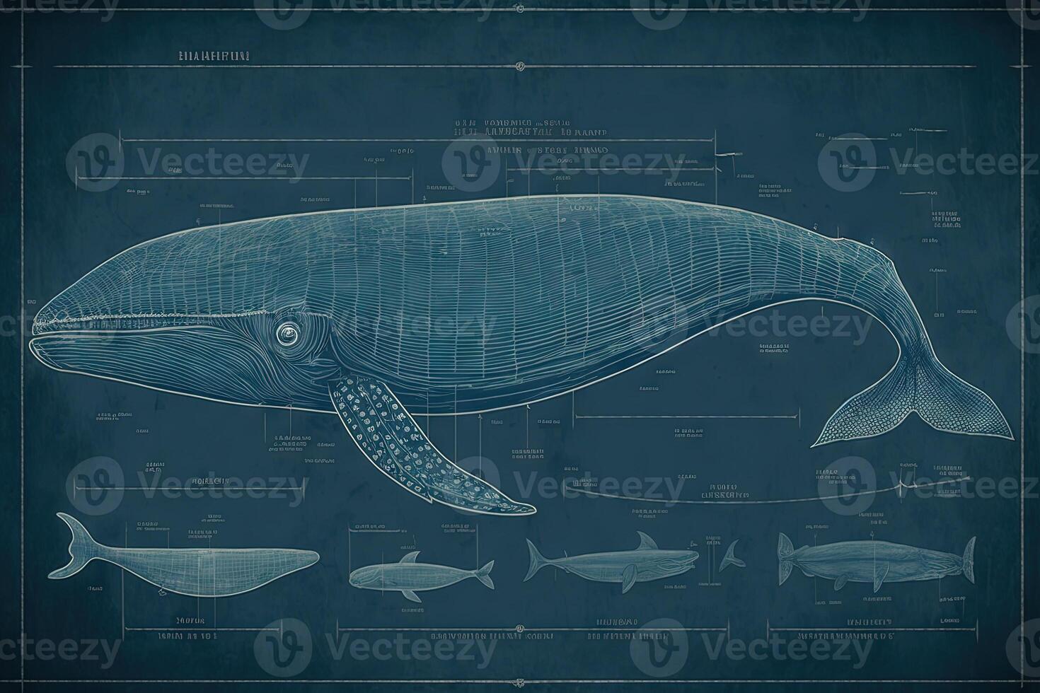 Whale blueprint illustration photo
