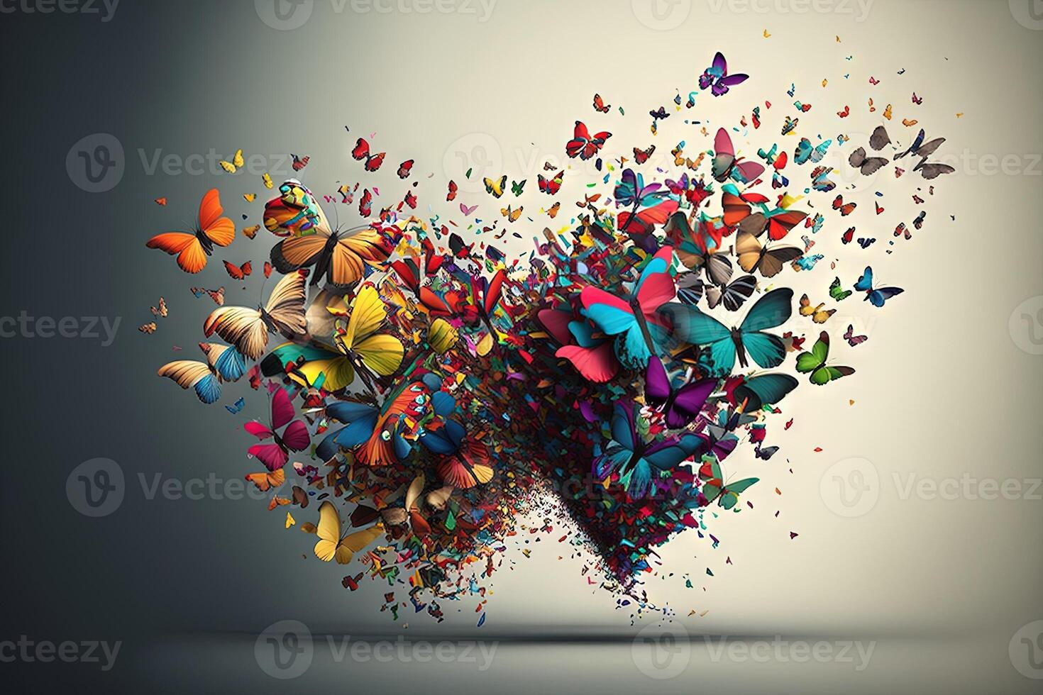 swarm of butterflies isolated illustration photo