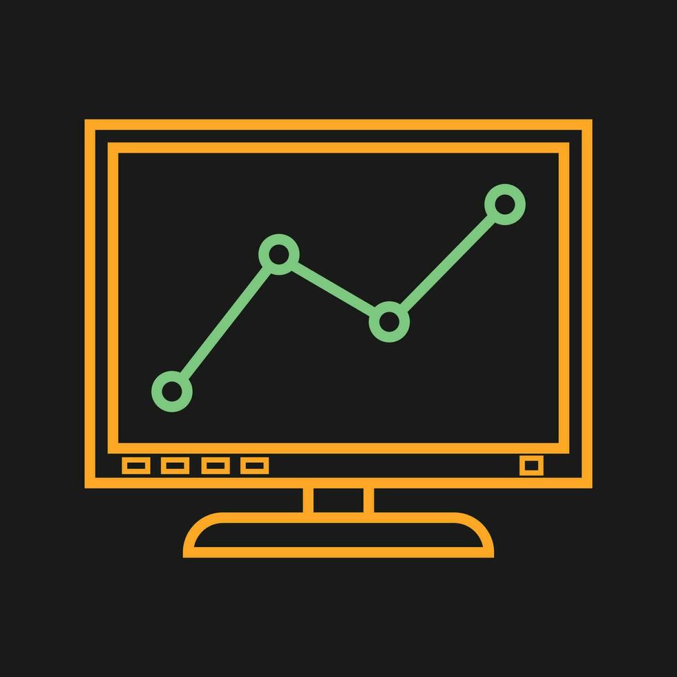 Graph line Screen Vector Icon