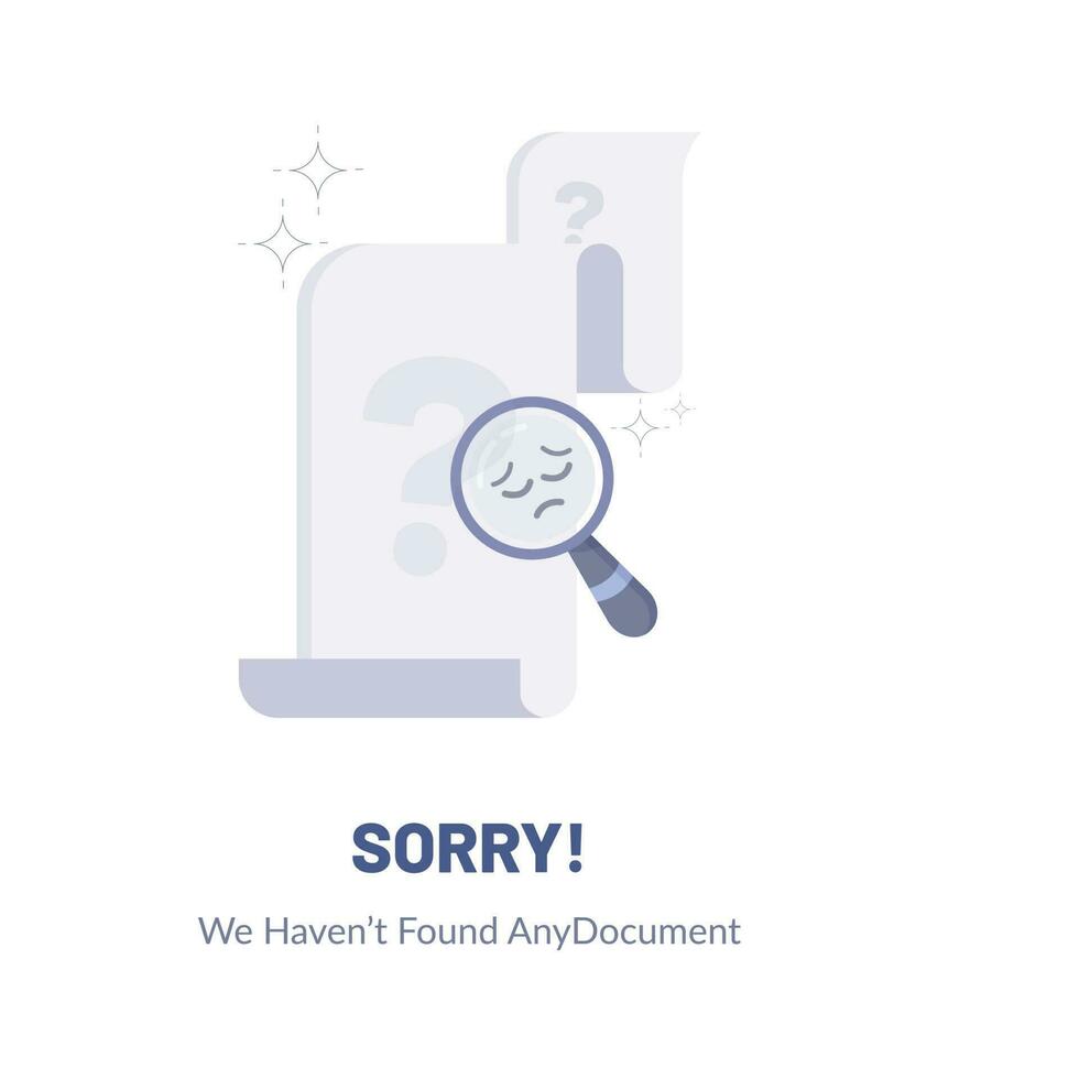 No documento o datos encontró ui ilustración diseño vector