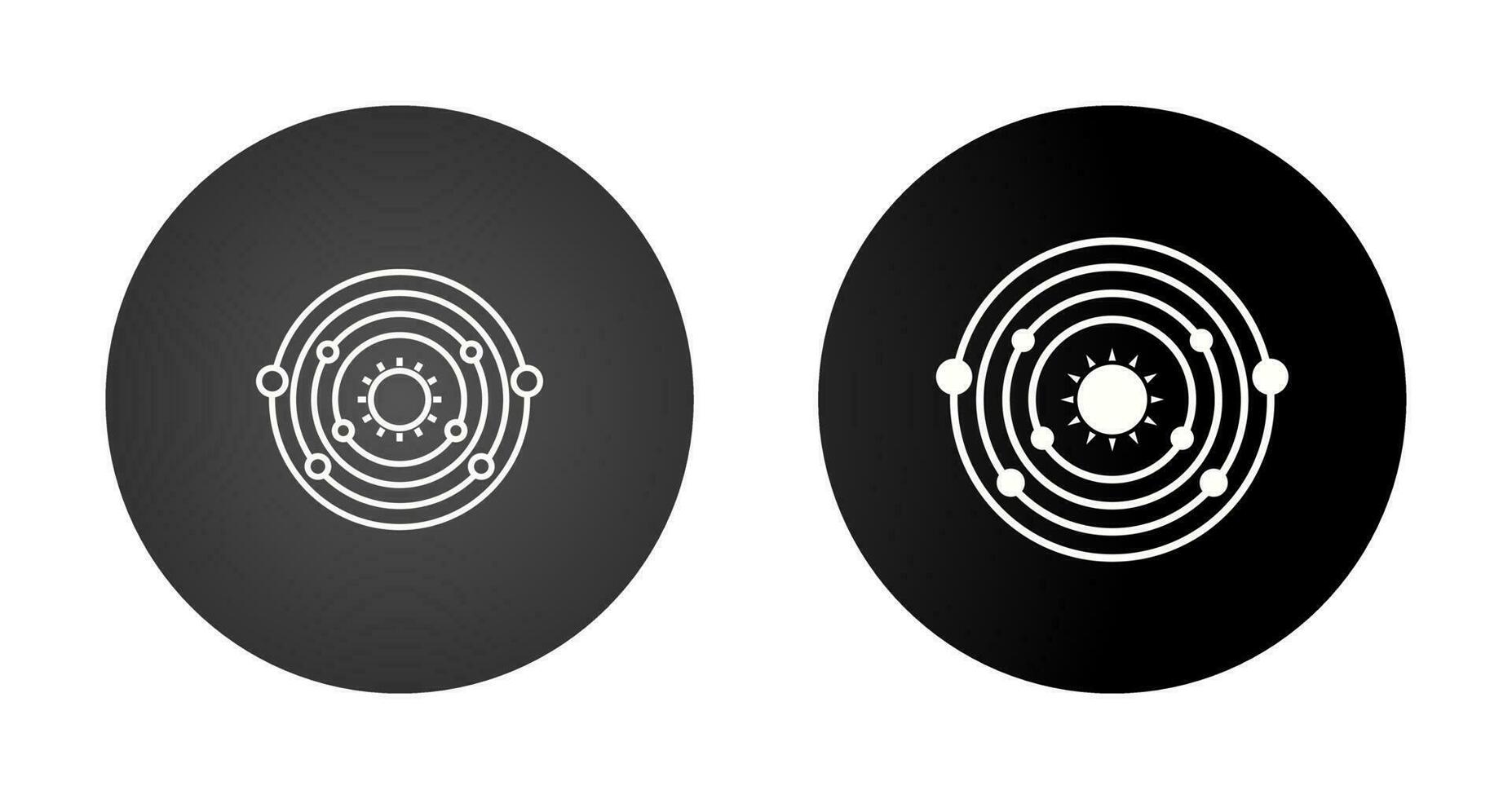Planets Orbitting Sun Vector Icon