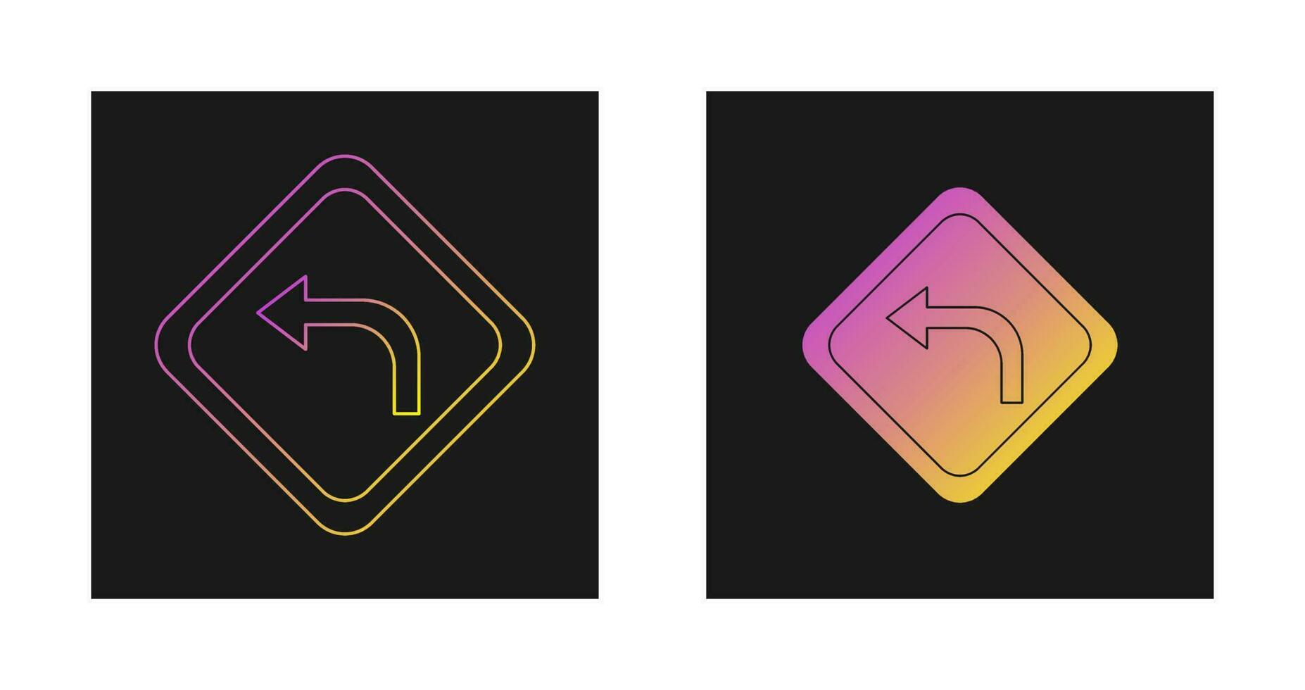 Left Turn Vector Icon