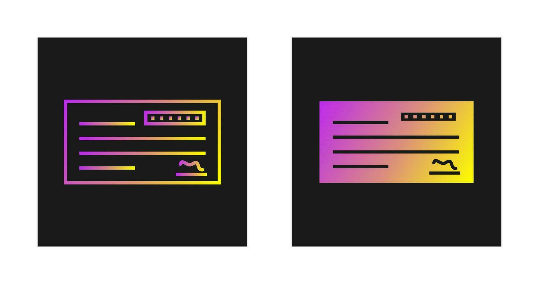 Cheque Vector Icon