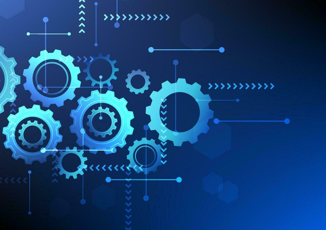 Abstract background gear technology represents modern era driving gear technology digital hi-tech is a feat of engineering that keeps the internet going. Tasks on a blue background vector