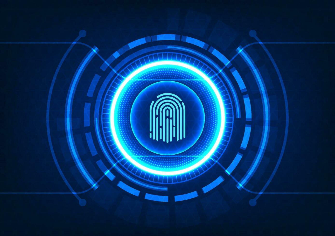 Technology background smart fingerprint technology Technology that helps secure access to important information of individuals or even organizations. It is popular to protect data in smartphones. vector