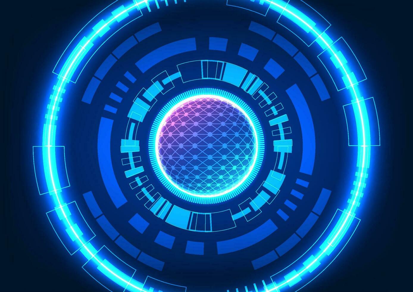 Technology circle background There is a processor circle within the technology It acts like a brain that receives information and converts it. A modern technology that helps businesses and people grow vector
