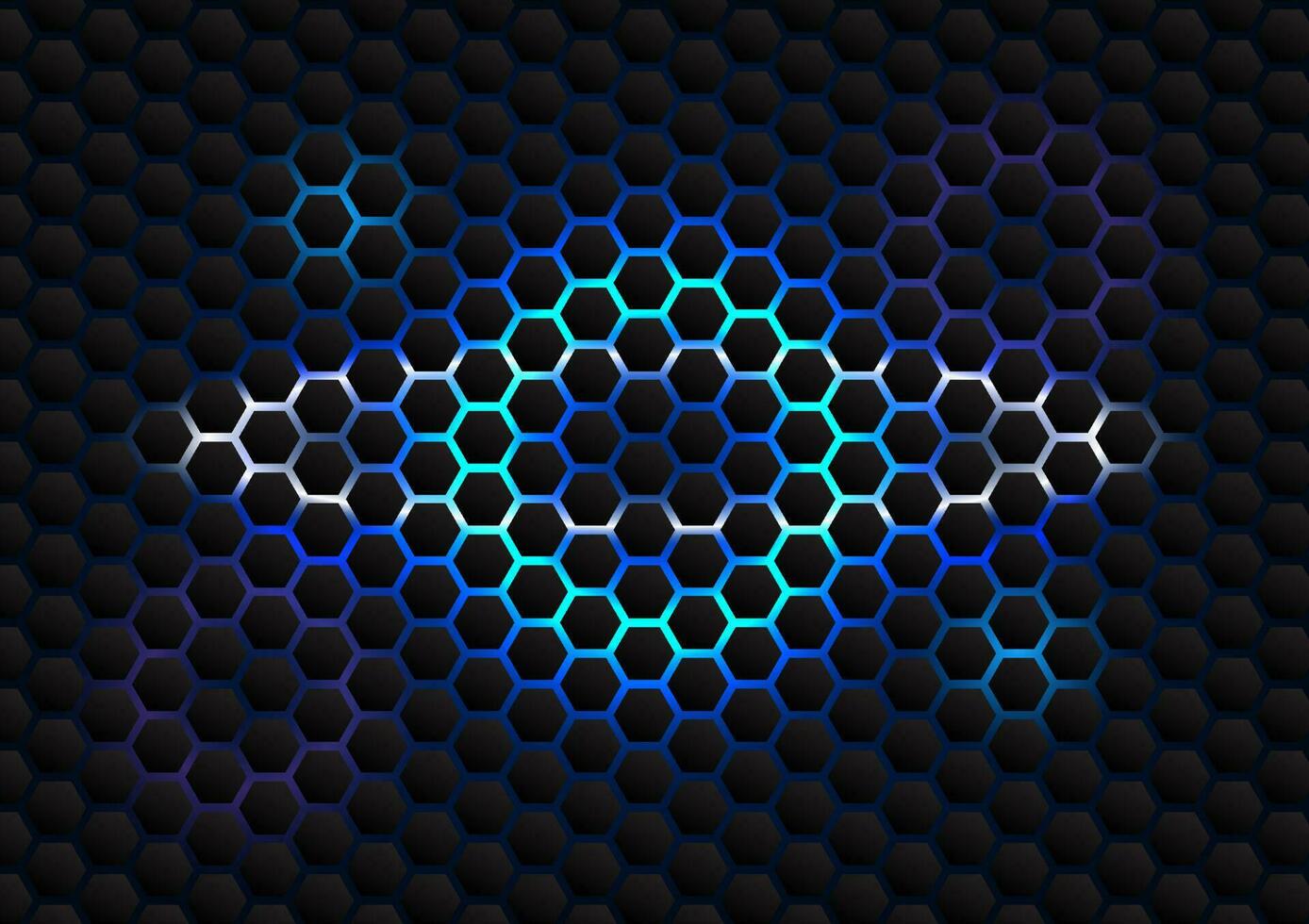 Technology background honeycomb Use geometric shapes to form a dark tone into a hexagonal shape, inserting the blue tone behind. Emphasis on technology-related posters or illustrations vector