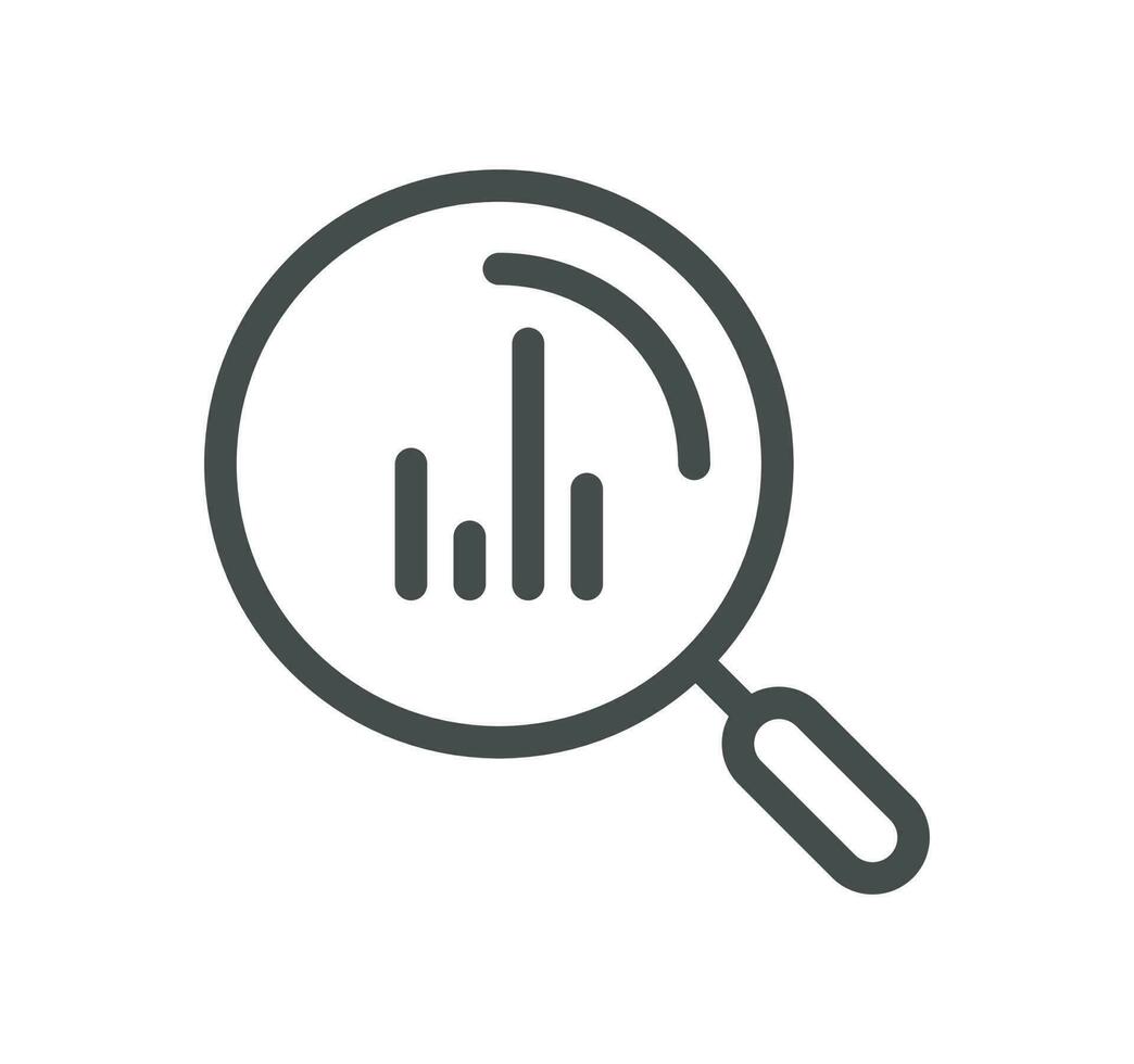 Data analysis related icon outline and linear vector. vector