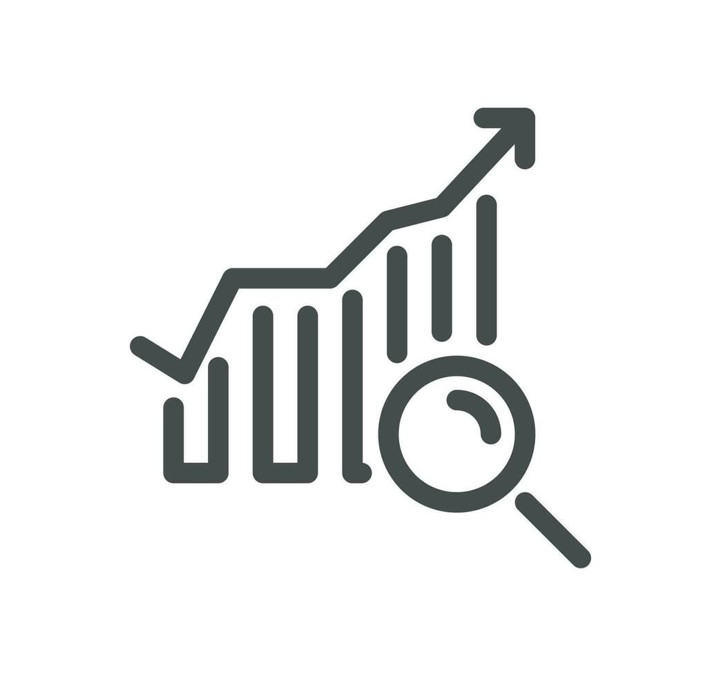 Data analysis related icon outline and linear vector. vector