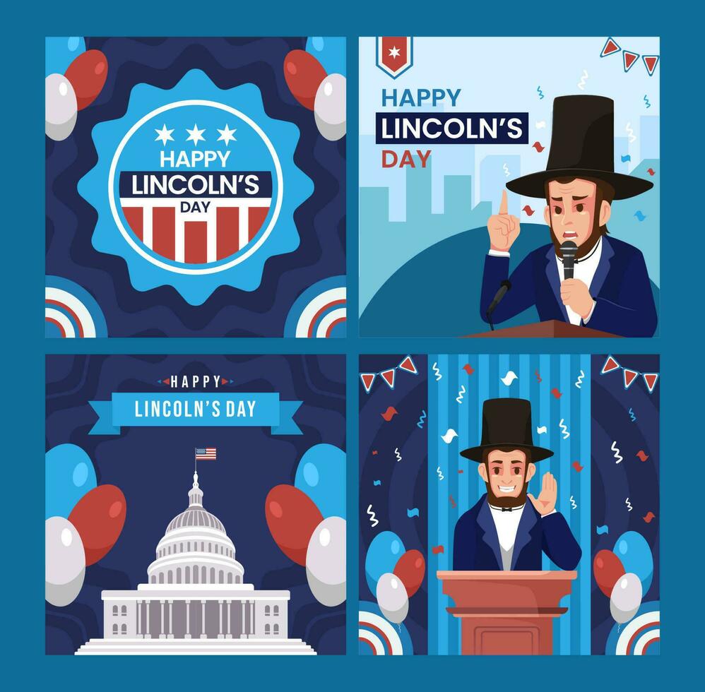 Abraham Lincoln Day Poster Illustration Design vector