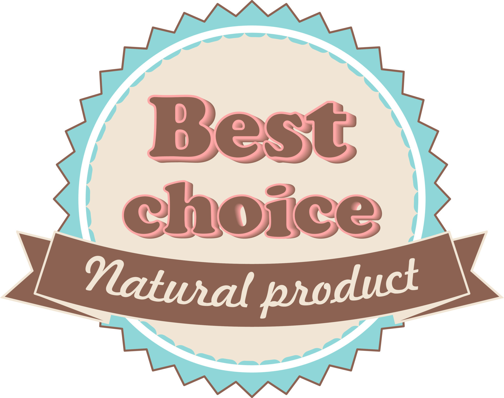 Best choice emblem, natural product, design element for poster, leaflet