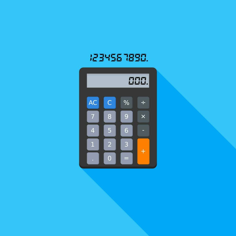 calculadora y digital número icono vector aislado. plano estilo vector ilustración.