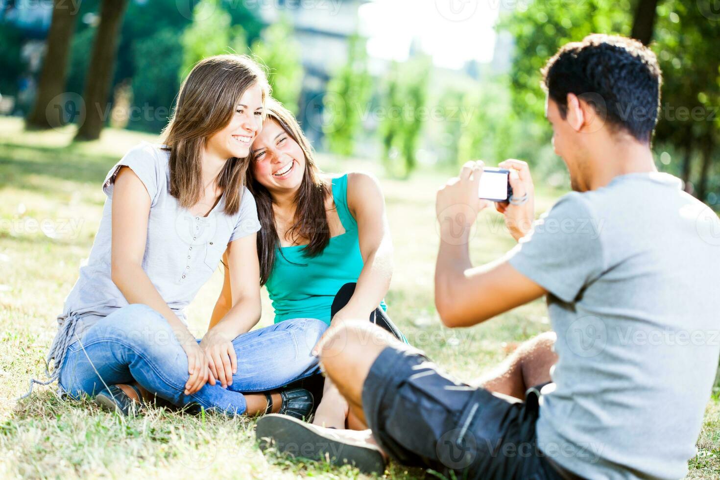 Friends spending time outdoors photo