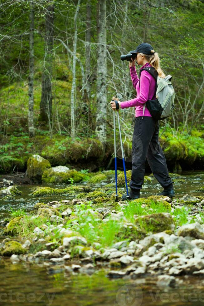 A woman hiking photo