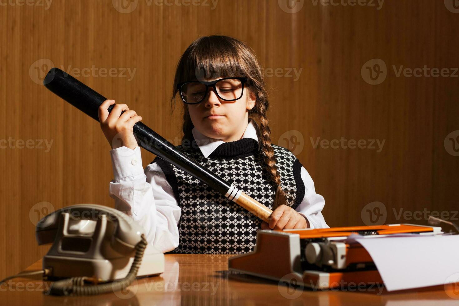 A girl who plays the role of a secretary photo