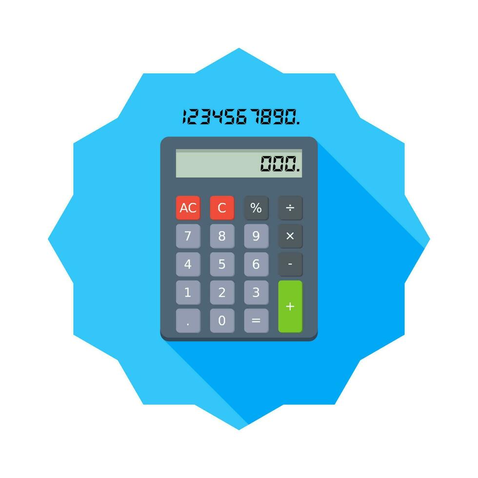 calculadora y digital número icono vector aislado. plano estilo vector ilustración.