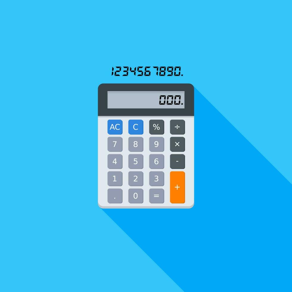 Calculator and Digital number icon vector isolated. Flat style vector illustration.