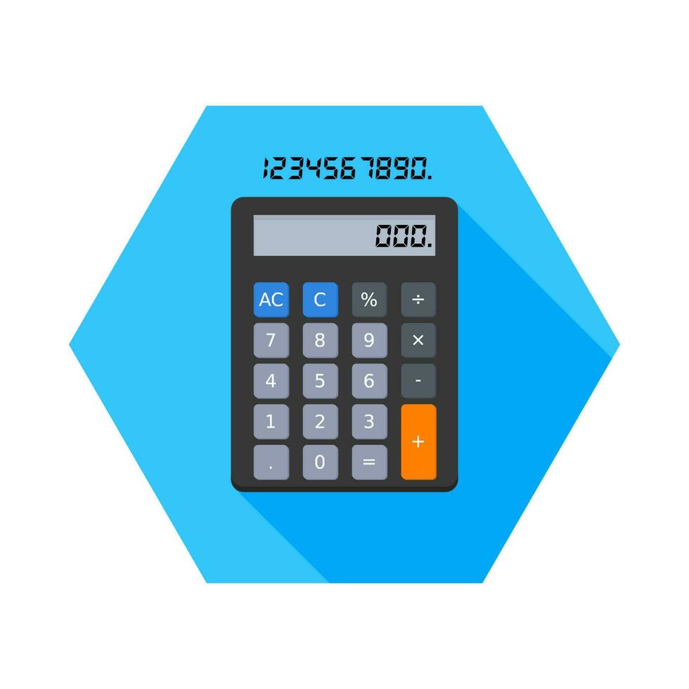 Calculator and Digital number icon vector isolated. Flat style vector illustration.